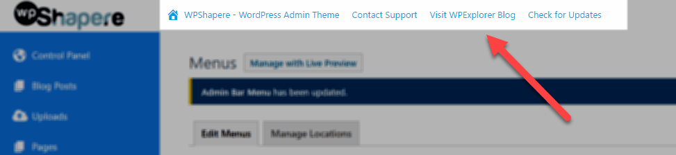 WPShapere Admin Bar