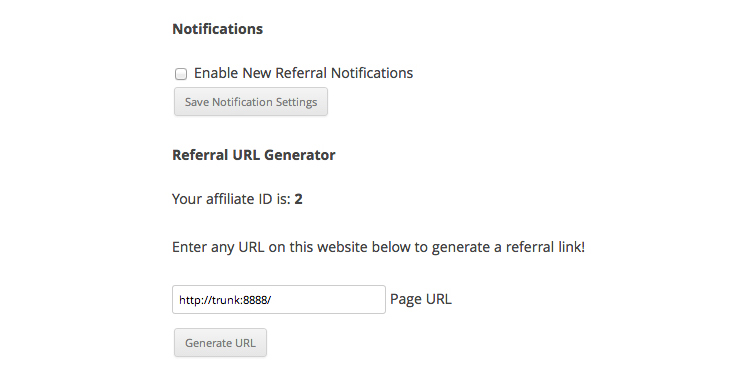 Affiliate Area Referral Options