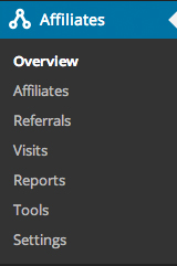 Affiliate WP Menu