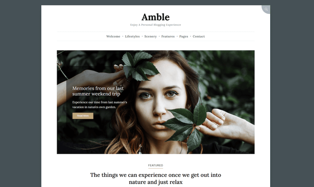 Amble Free Blogging Theme