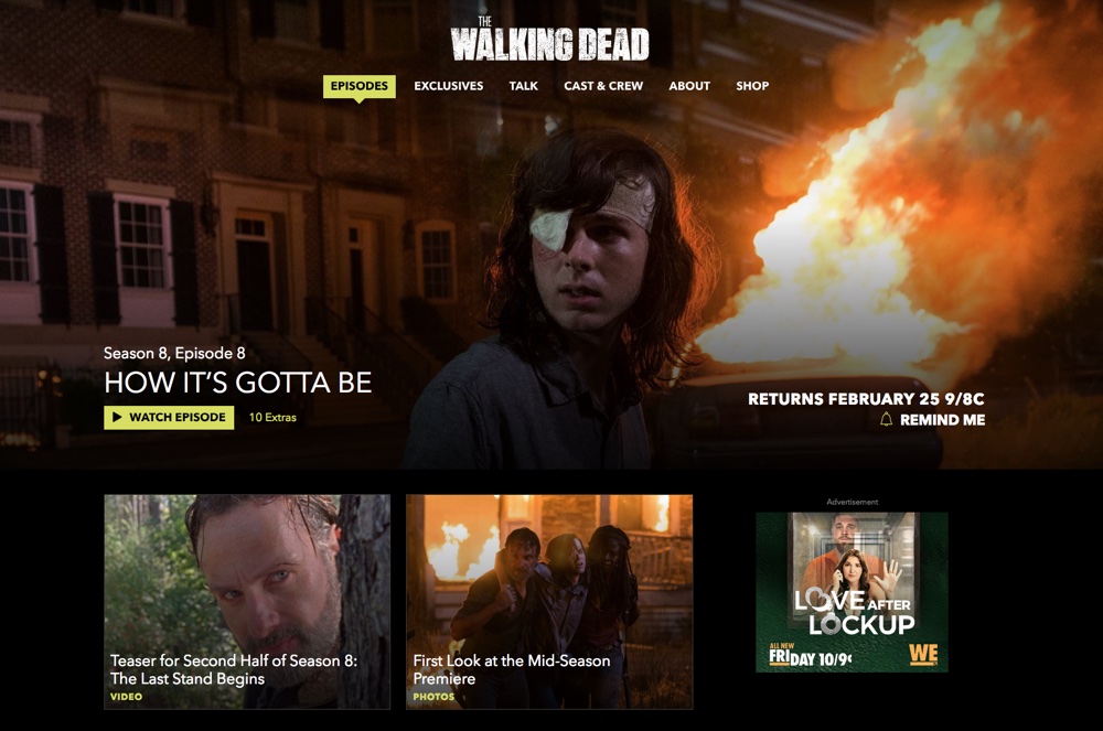 Big Name Brands That Use WordPress: AMC Walking Dead