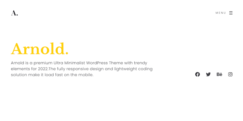 WebHostingExhibit arnold-lightweight-portfolio 25+ Minimal WordPress Themes 2023  