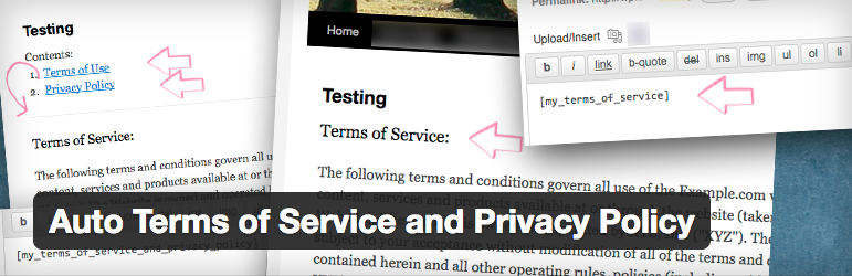 Auto Terms of Service & Privacy Policy Free WordPress Plugin