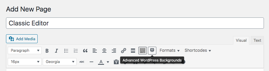 Advanced WordPress Backgrounds Classic Editor