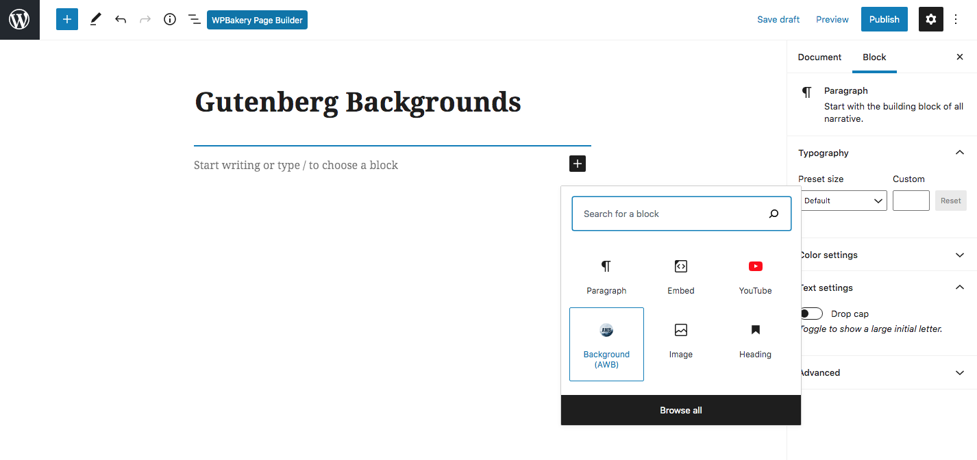 Advanced WordPress Backgrounds Gutenberg