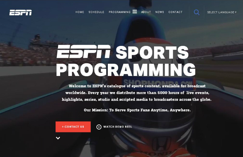 Awesome Examples of WordPress: ESPN Sports Programming