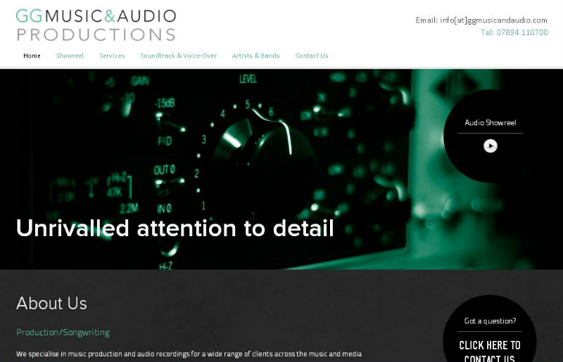 Awesome Examples of WordPress: GG Music & Audio Productions