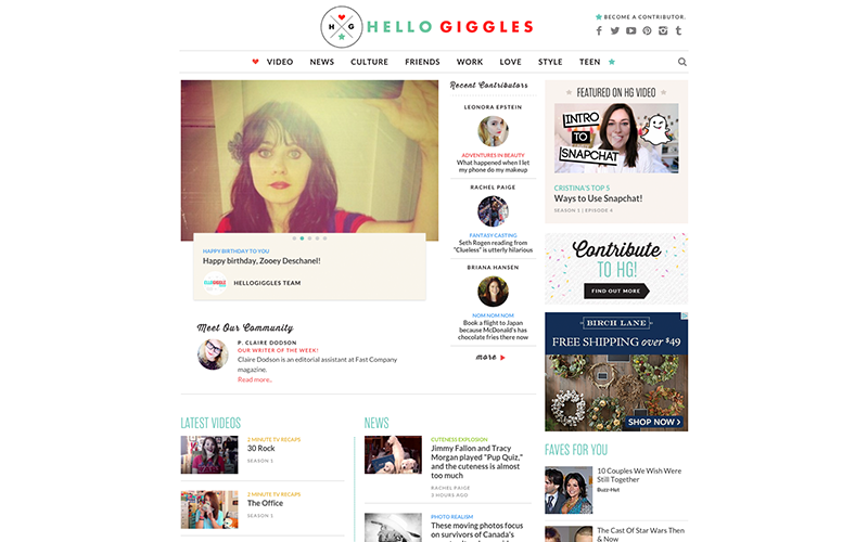 Awesome Examples of WordPress: HelloGiggles