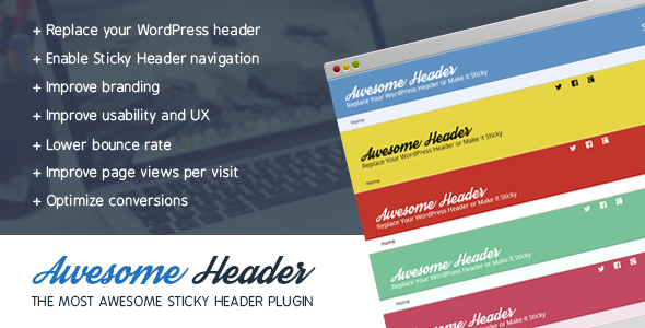 Awesome Header WordPress Sticky Navigation Plugin