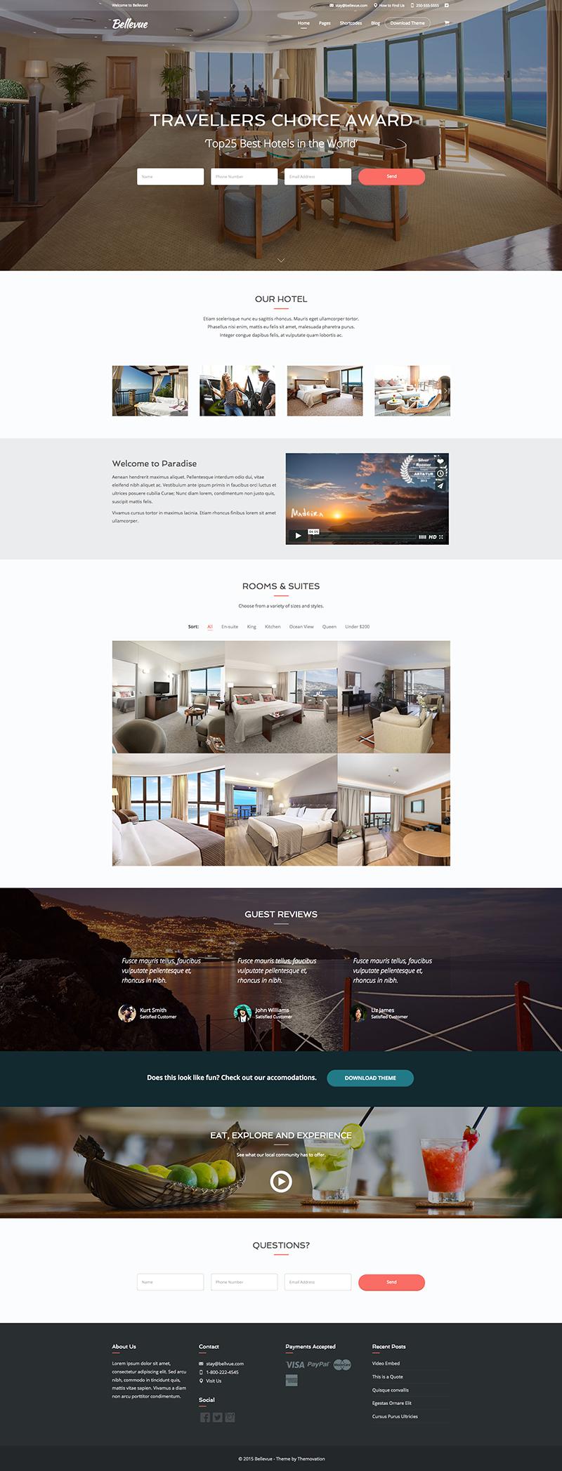 Bellevue Hotel, Bed & Breakfast WordPress Theme WPExplorer