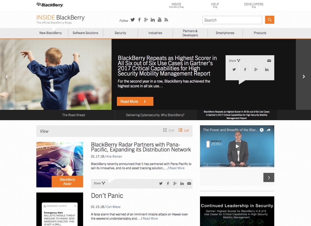 Big Name Brands That Use WordPress: Blackberry Blog