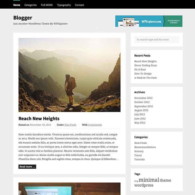 Blogger Free Wordpress Theme Wpexplorer - 