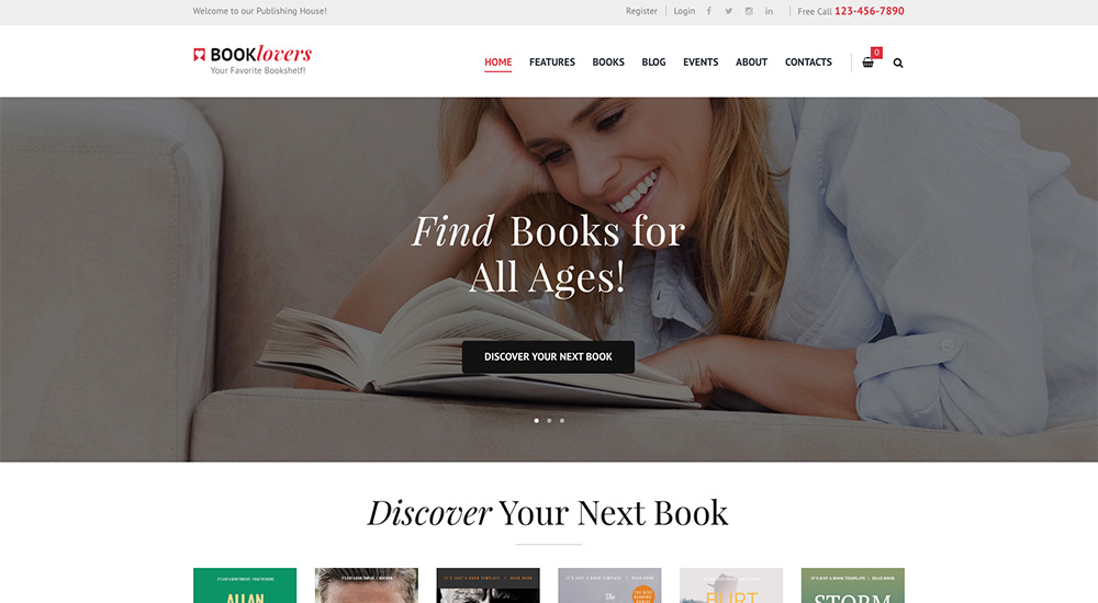 Booklovers Publishing & Book Store WordPress Theme