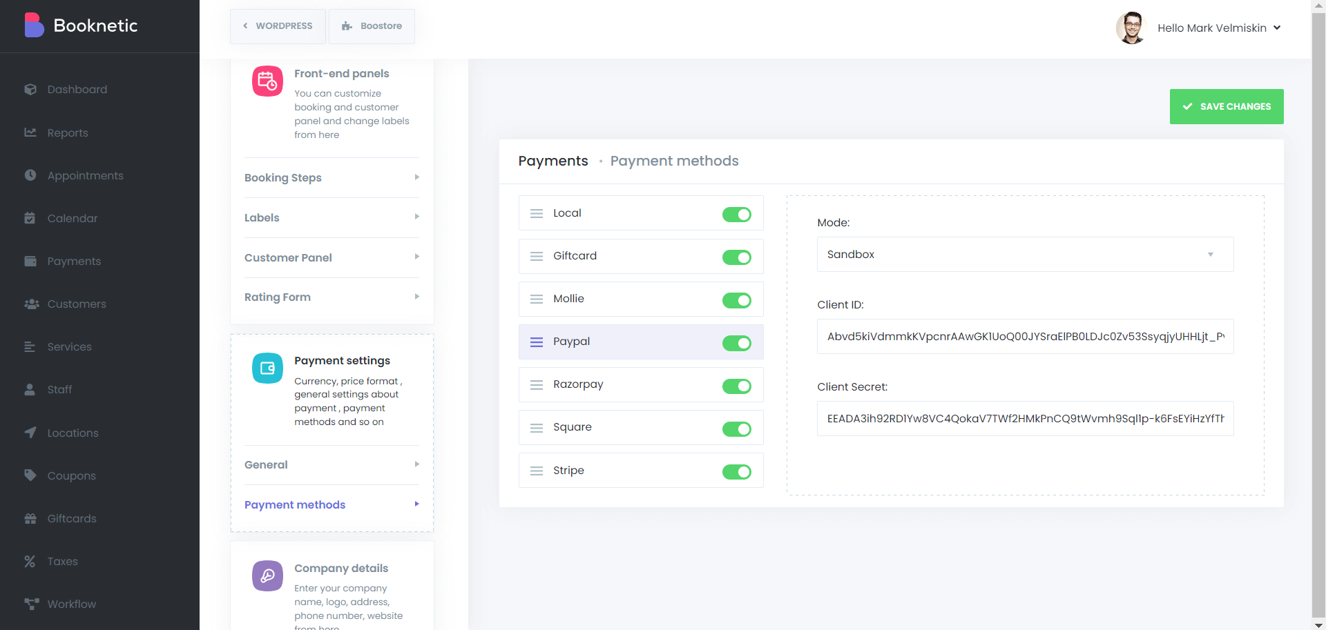 booknetic payment methods