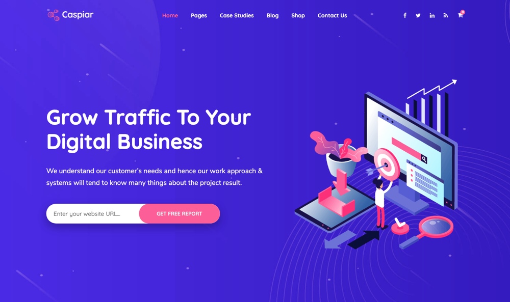 Caspiar - tema de WordPress para marketing digital y agencia y