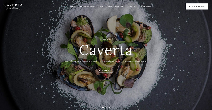 Caverta Fine Dining Restaurant WordPress Theme