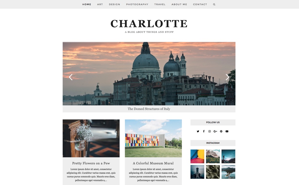 Total Multipurpose & Blogging WordPress Theme: Charlotte Demo