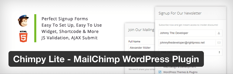 Chimpy Lite Mailchimp WordPress Plugin
