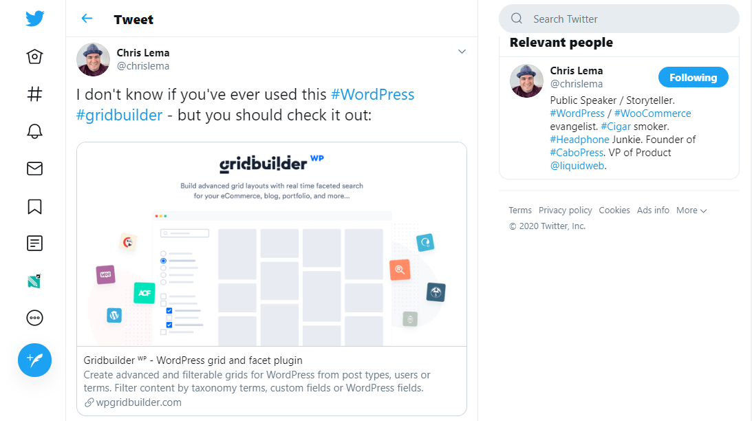 chris lema praises gridbuilder wp