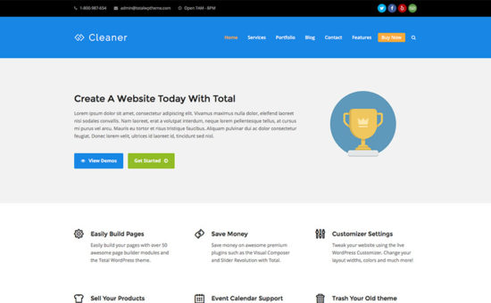 Cleaner Business, Total WordPress Child Theme