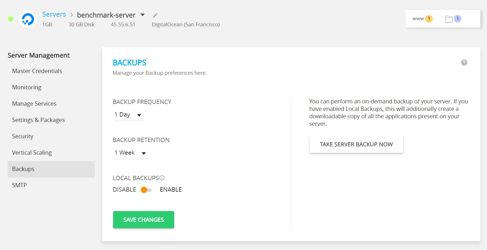 Cloudways Backups