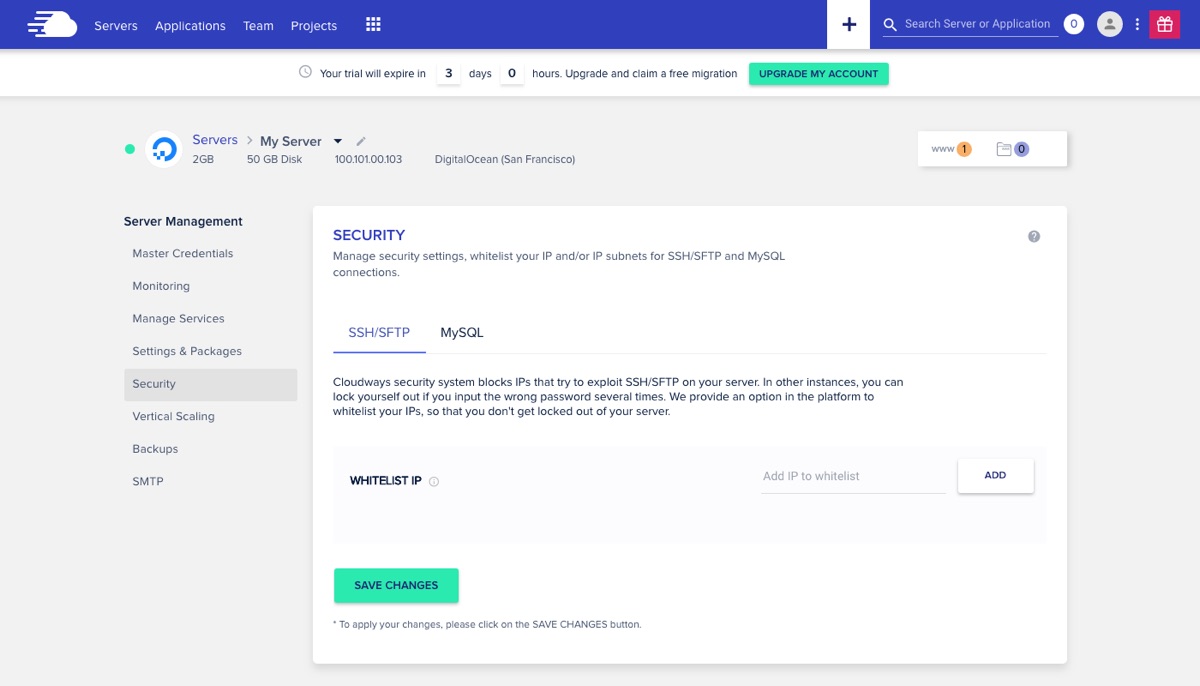 Cloudways Server Security