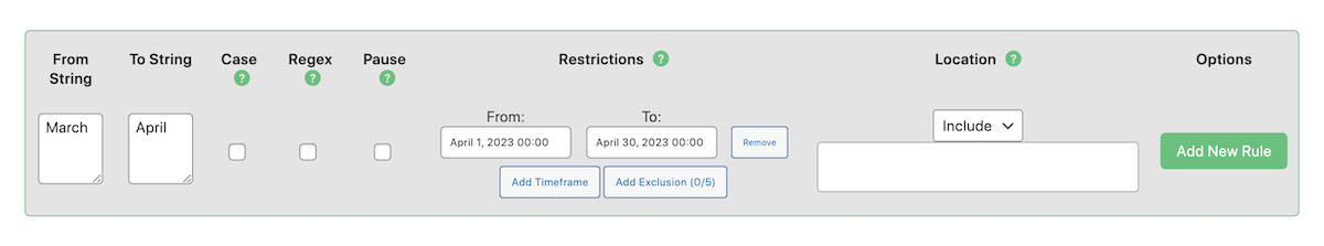 CM Search and Replace: Timeframe