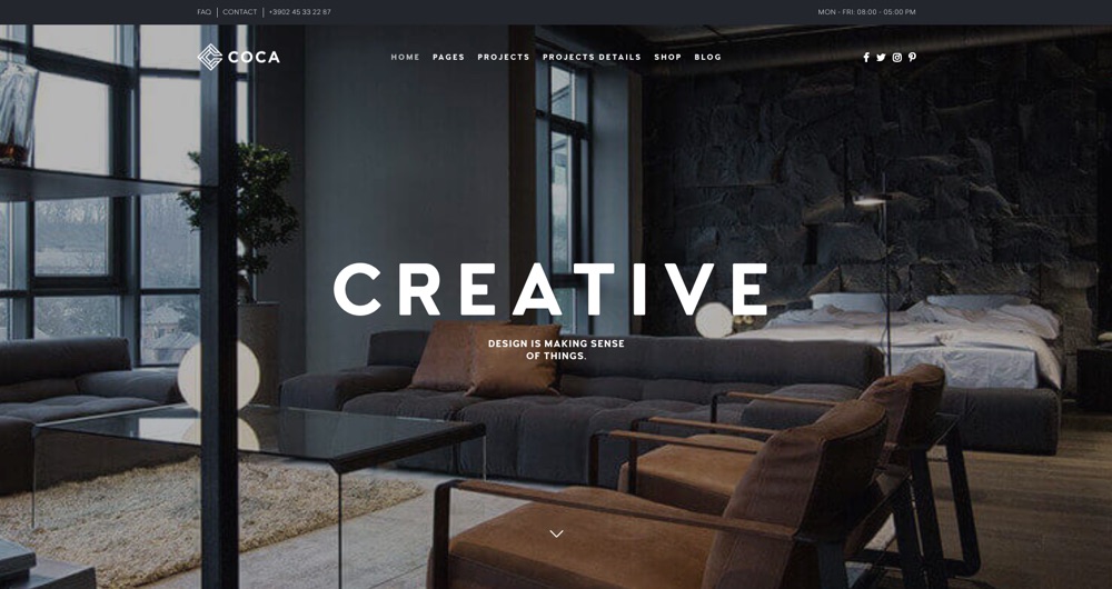 Coca - Interior Design and Architecture WordPress