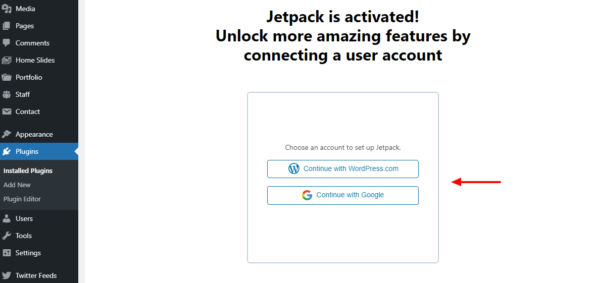 Jetpack Account Active