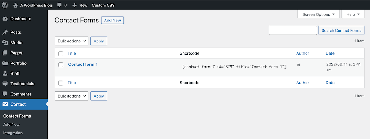 Contact Form 7 Installation