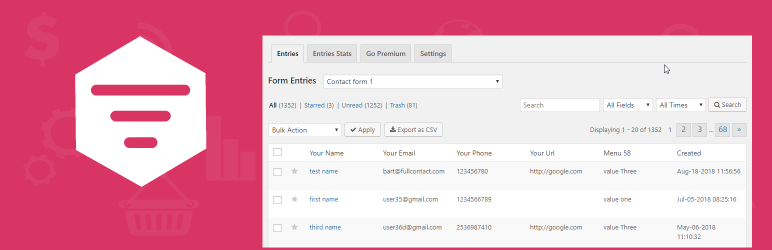 Contact Form Entries Free Addon