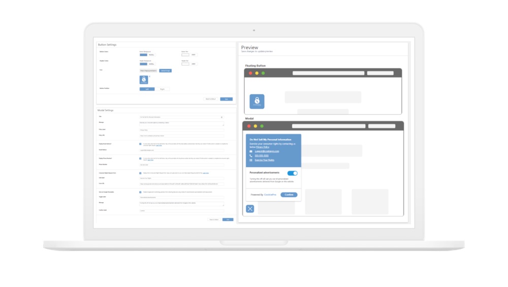 CookiePro Do Not Sell plugin Mockup
