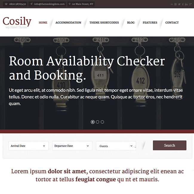Cosily Responsive Hospitality WordPress Theme WPExplorer
