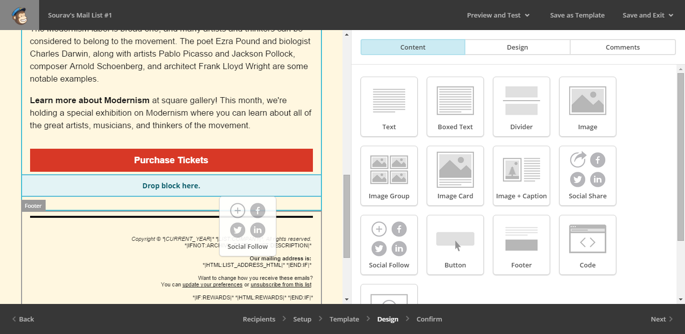 MailChimp Drag & Drop Template Designer