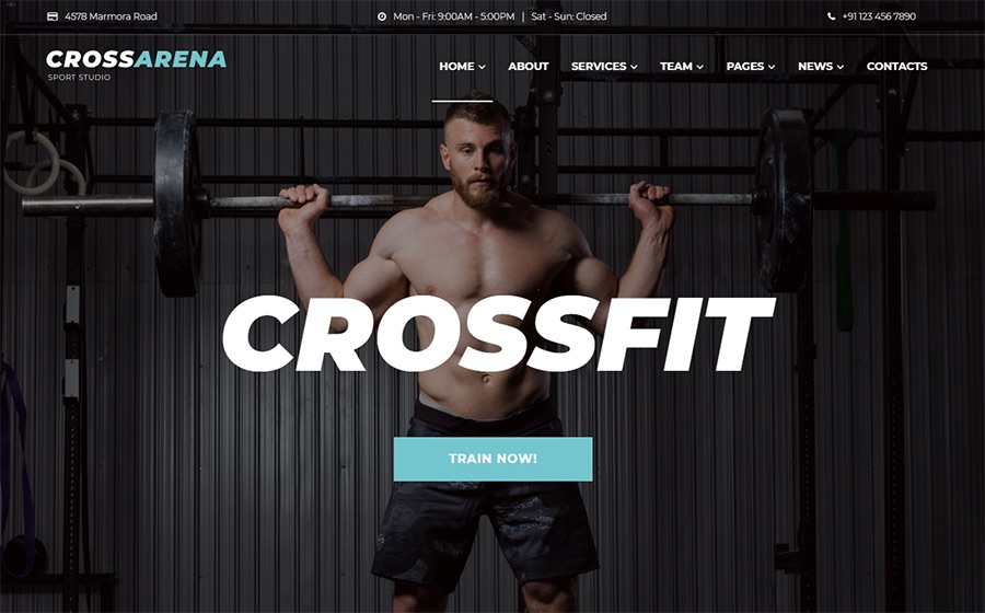 Cross Arena Crossfit Studio Elementor Tema WordPress