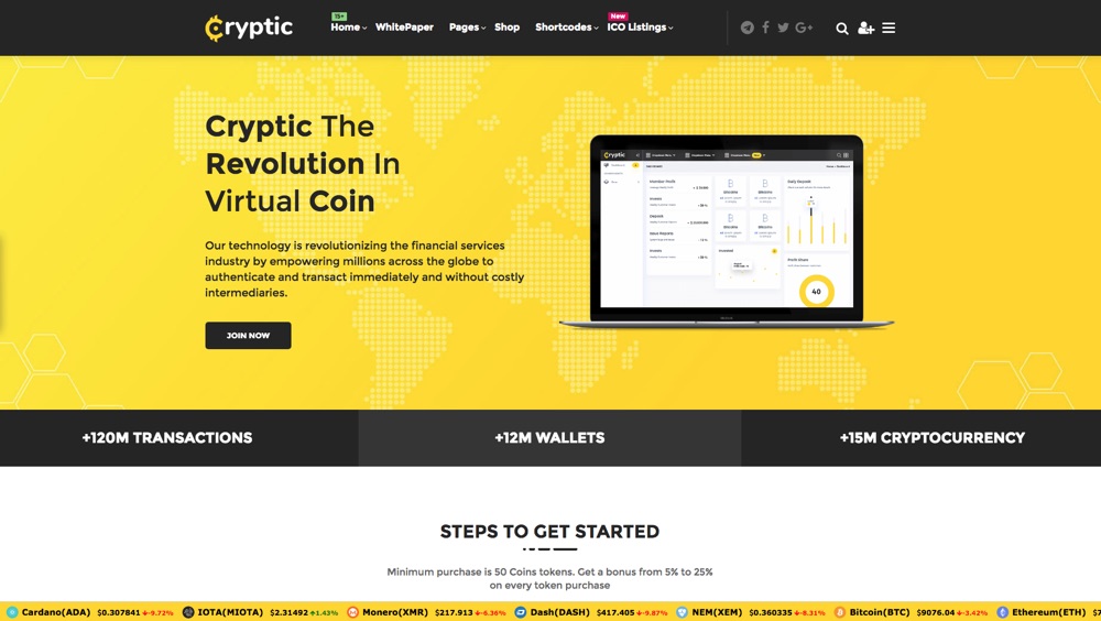 Cryptic - Cryptocurrency WordPress Theme