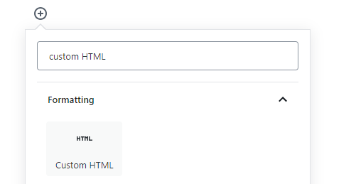 Custom HTML Block