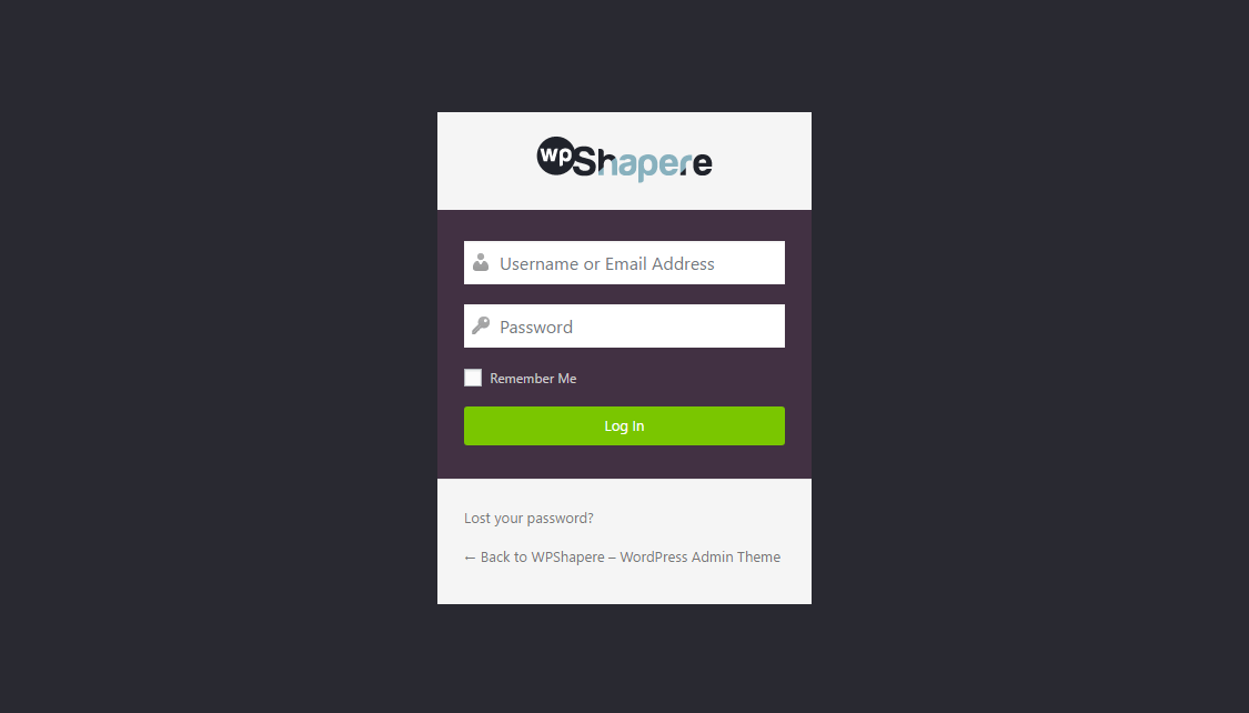 WPShapere Login