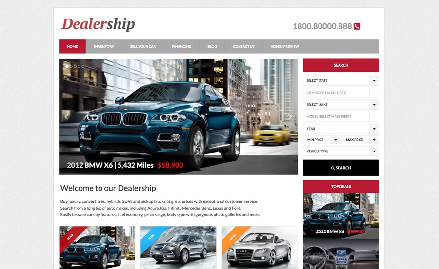 Dealership Car Dealer WordPress Theme