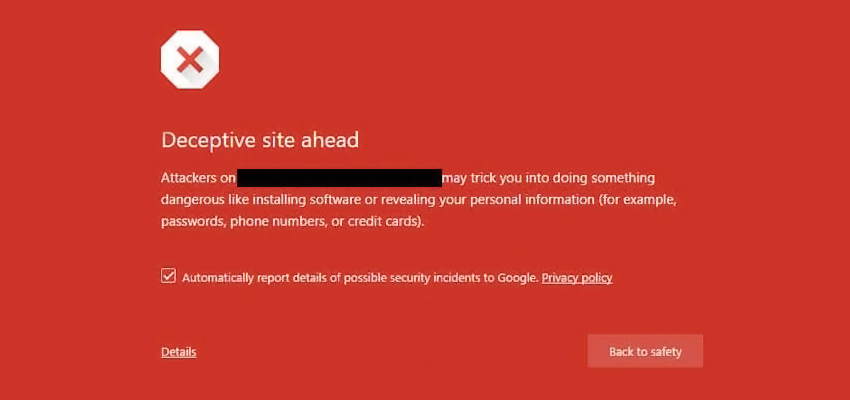 Deceptive Site Ahead Warning By Google