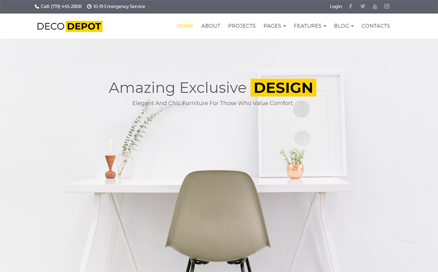 DecoDepot Furniture Company WordPress Theme