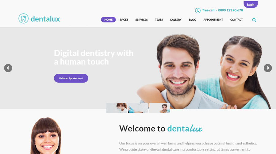 Dentalux Dental WordPress Theme