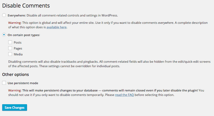 Disable Comments