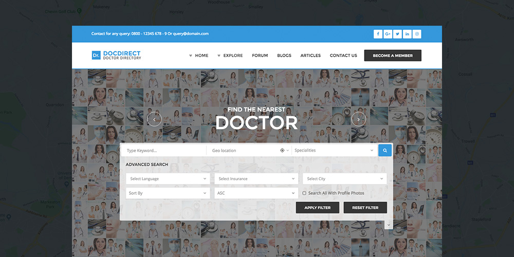 DocDirect Healthcare Directory WordPress Theme