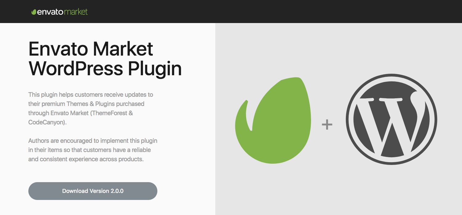 Download the Envato Market Plugin