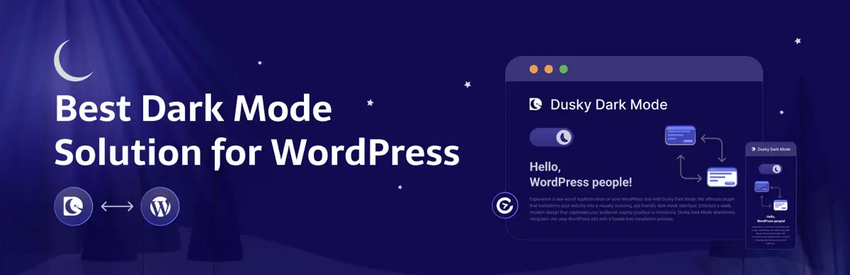 Dusky Dark Mode WordPress plugin