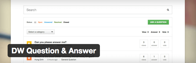 DW Question & Answer plugin