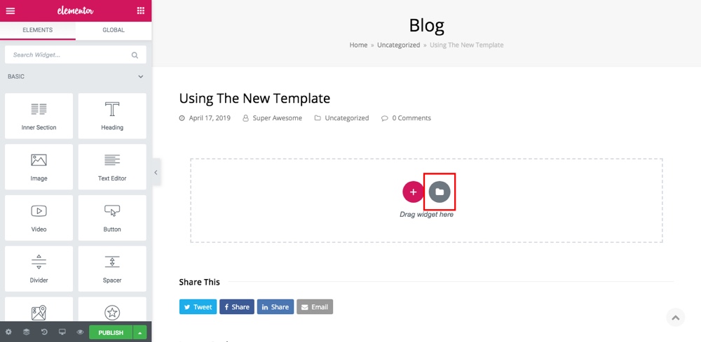 Elementor Reusable Content Blocks Step 3