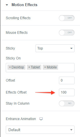 Effects Offset