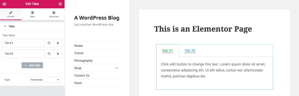 Elementor Page Builder Tabs